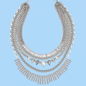 Stella & Dot NIB Amelia Sparkle Necklace - Silver Brand New!